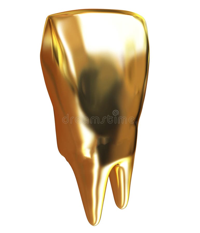 Gold tooth. 3d illustration royalty free illustration