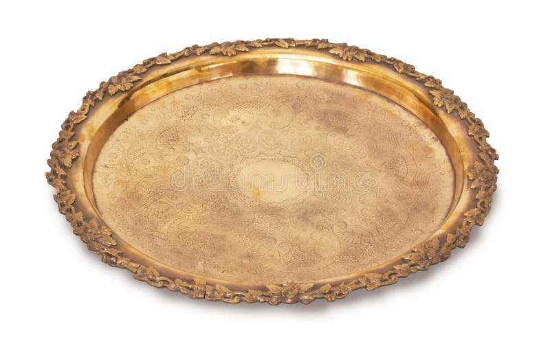 Gold tray stock photo. Image of celebration, display 25359498