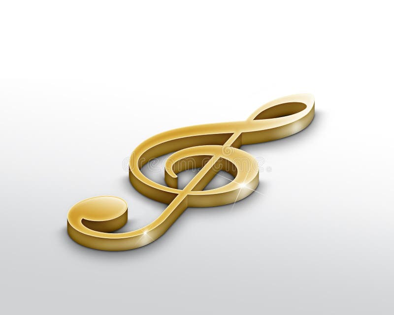 Gold Treble clef vector illustration