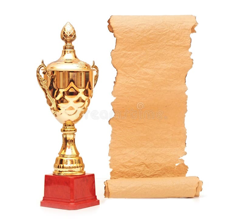 Gold trophy cup