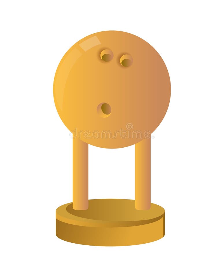 Gold Trophy Cup Bowling stock illustration. Illustration of ball 29781216
