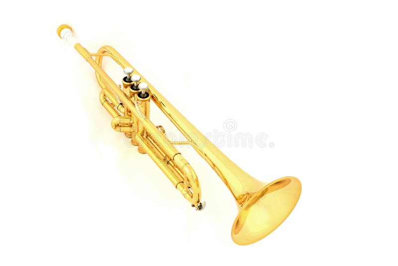 Gold trumpet stock image. Image of manufacturer, mouthpiece 4242345