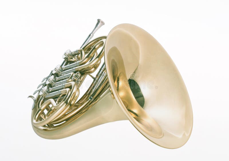 Gold trumpet stock images