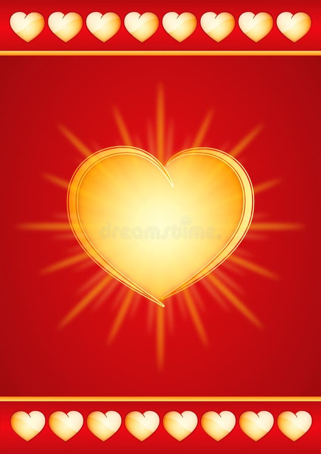 Gold valentine heart stock illustration Gold valentine heart stock illustration
