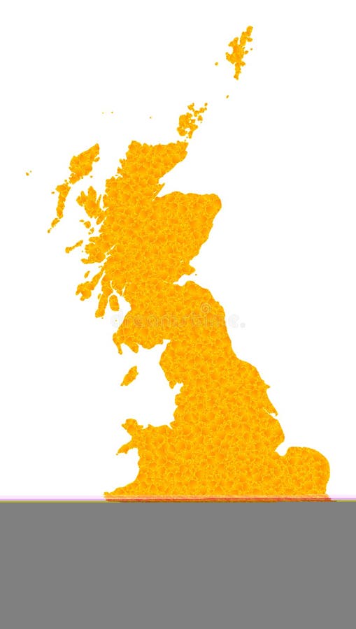 Gold Vector Map of Great Britain Stock Illustration Illustration of