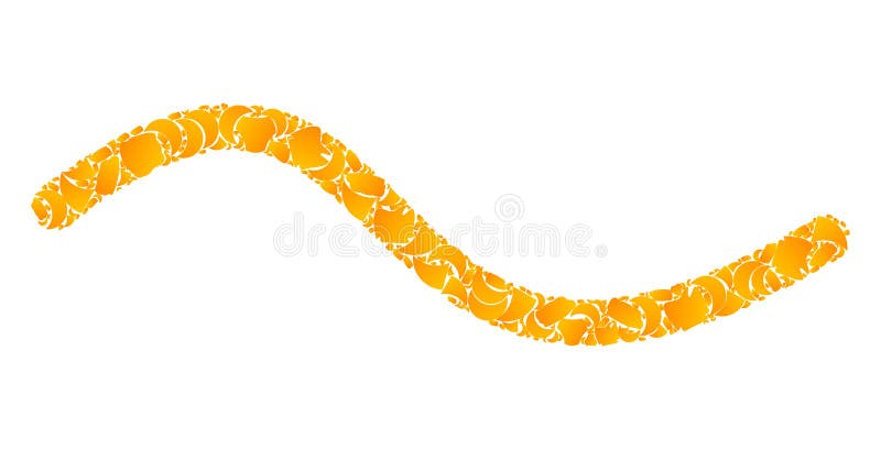 Gold Vector Wave Line Mosaic Icon royalty free illustration