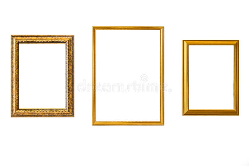 Gold Vintage Frame Elegant Vintage Goldgilded Picture Frame On White