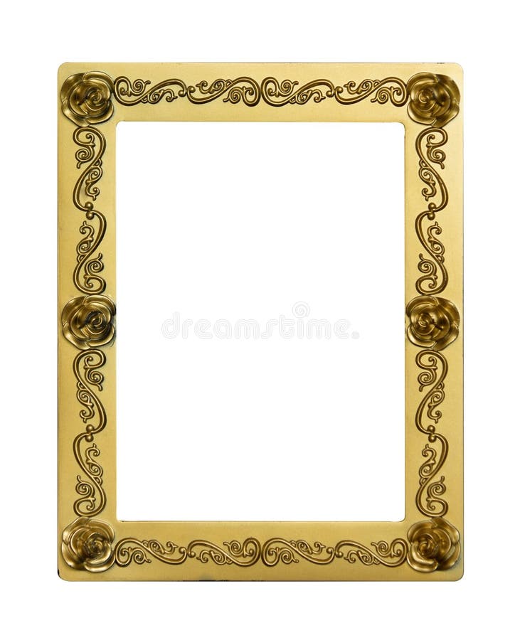 Gold Vintage Frame Isolated on White Background Stock Photo Image of