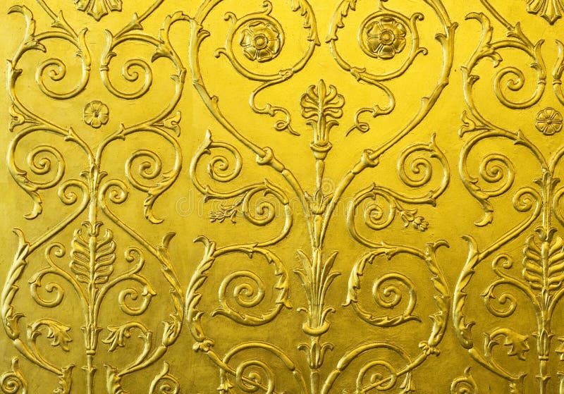 Gold wall with ornament