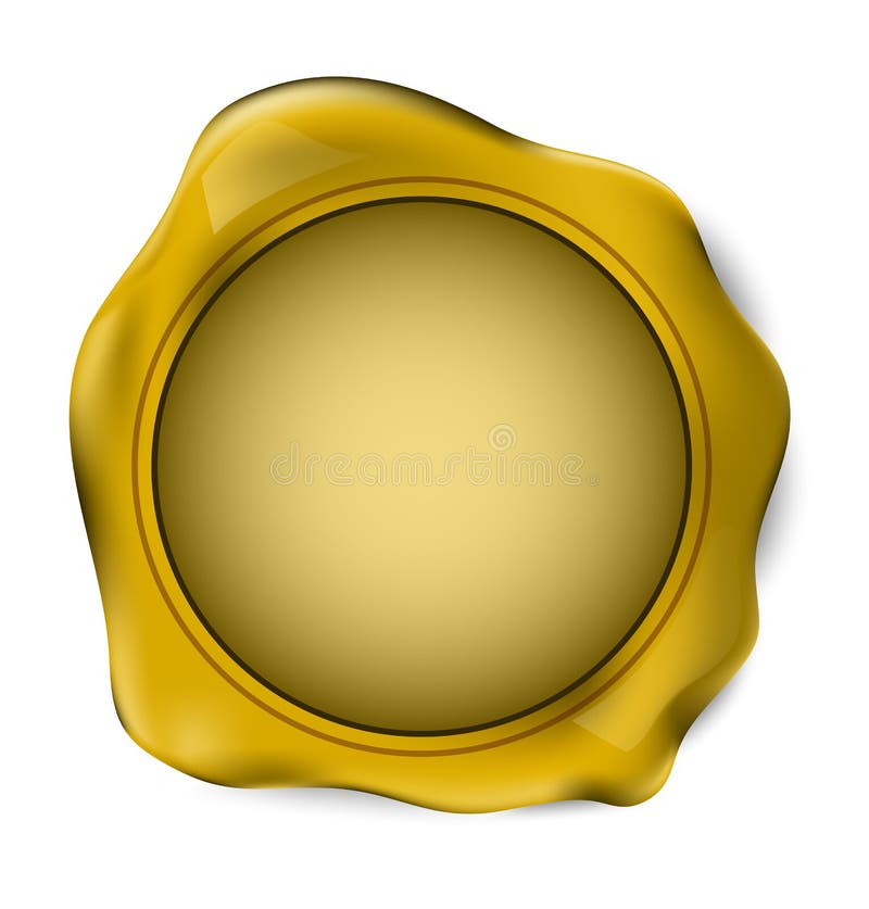 Gold Wax Seal Stamp. Vector Illustration Stock Vector Illustration of