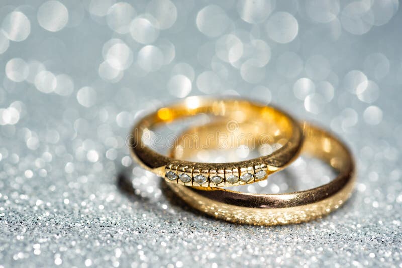 Gold wedding rings. stock image. Image of love, macro 155815895