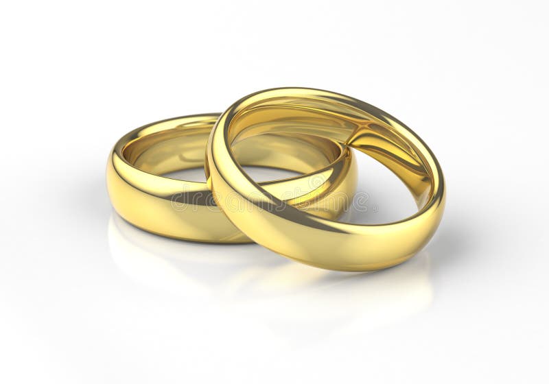 Two Golden Wedding Rings Stock Illustration Illustration Of Metal