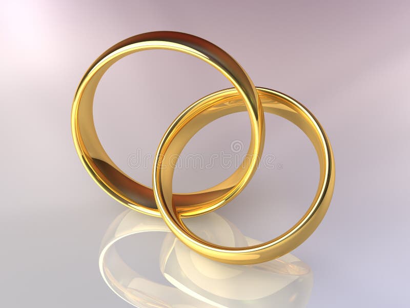 Gold Wedding Rings Together Stock Illustration Illustration of