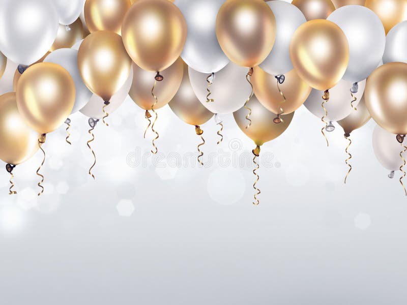 Gold And White Balloons Stock Illustration Image 58711705