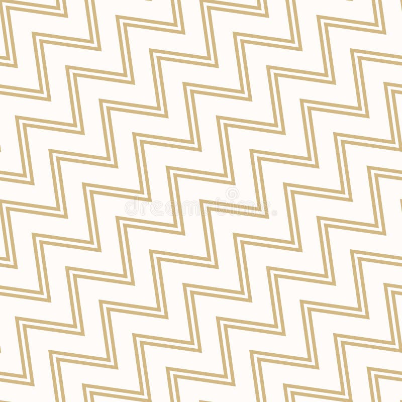 Gold and white chevron seamless pattern. Vector diagonal zigzag stripes texture royalty free illustration