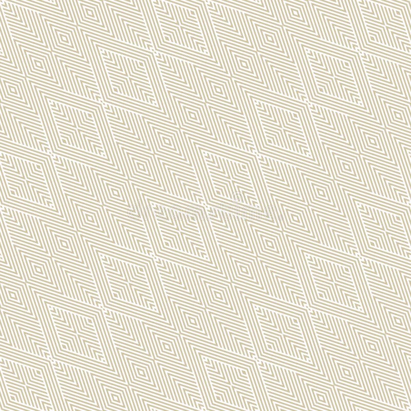 Gold and white vector geometric linear seamless pattern with diagonal stripes stock illustration Gold and white vector geometric linear seamless pattern with diagonal stripes stock illustration