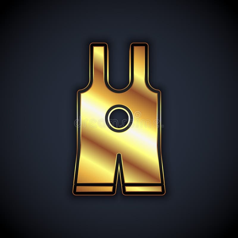 Wrestling Gold Text on Black Background 3D Rendered Royalty Free