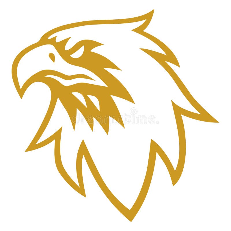 Goldadler-Falken-Logo-Designvektor vektor abbildung