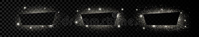 Silver Glitter on Dark Transparent Background, Falling Particles ...