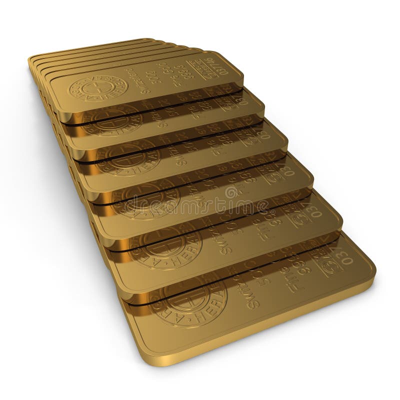 Goldbarren 500g lokalisiert auf Weiß Abbildung 3D lizenzfreie abbildung Goldbarren 500g lokalisiert auf Weiß Abbildung 3D lizenzfreie abbildung