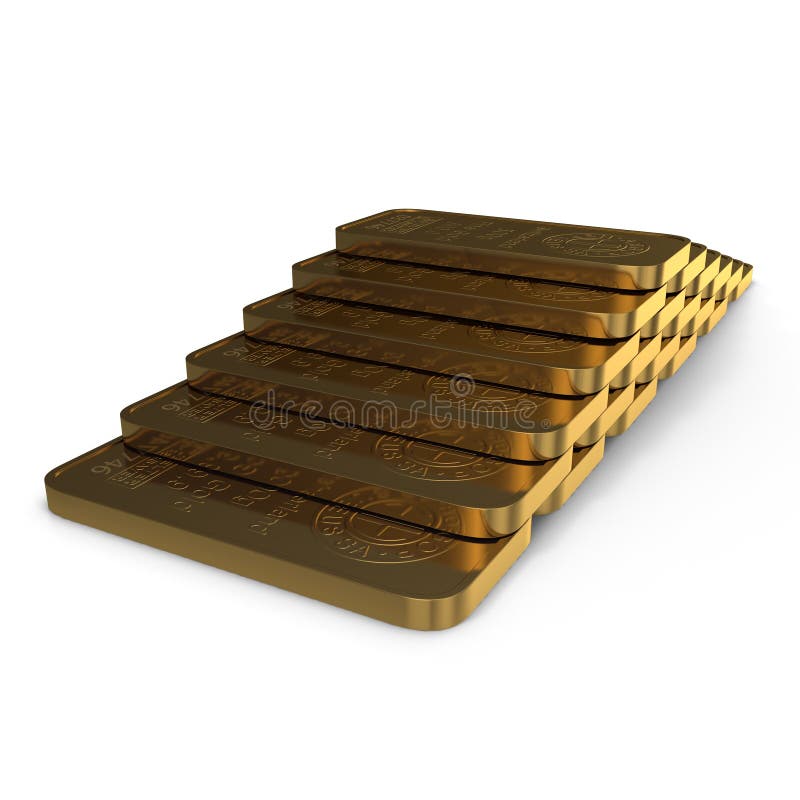 Goldbarren 500g lokalisiert auf Weiß Abbildung 3D lizenzfreie abbildung Goldbarren 500g lokalisiert auf Weiß Abbildung 3D lizenzfreie abbildung