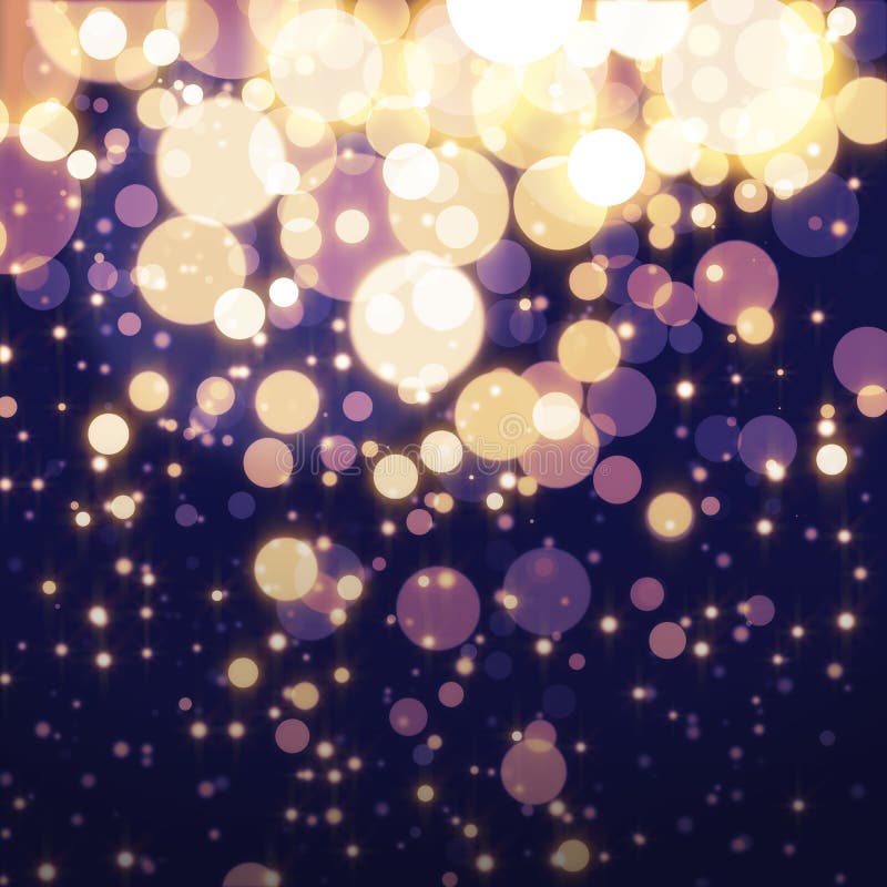 Golden Abstract Bokeh light Background stock illustration