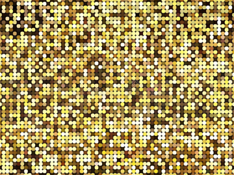 Golden Abstract Lights Disco Background. Square Pixel Mosaic Stock ...