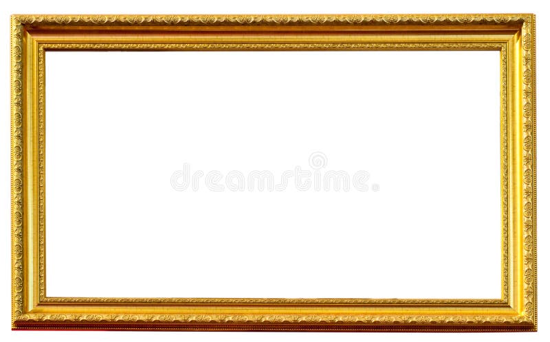 Golden antique frame isolated