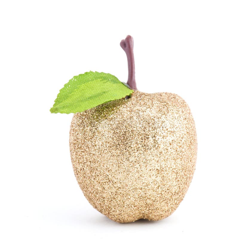 Golden Apple Christmas Ornament Stock Photo Image of plastic, gold