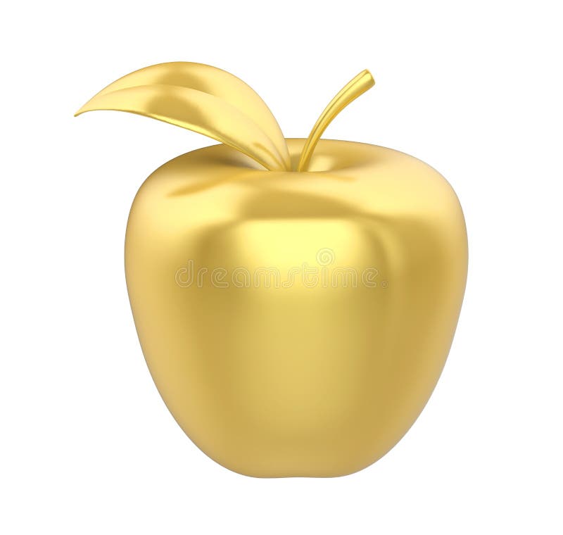 Golden Apple Isolated Stock Illustration Illustration Of Juicy