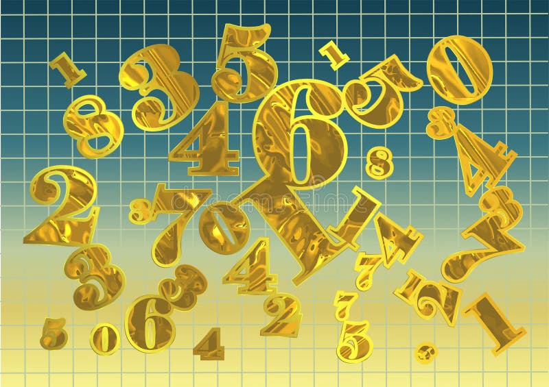 Golden arithmetic background. abstract background with numbers. 10 EPS