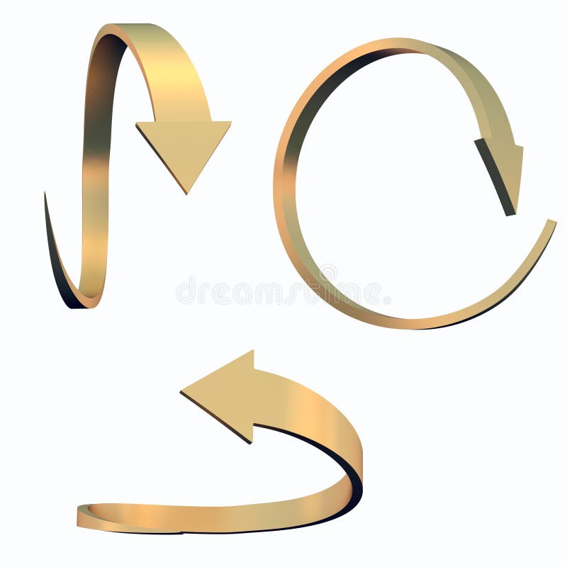 Golden arrow icons stock illustration