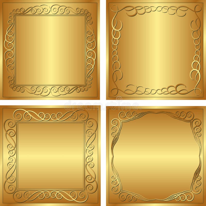 Set of golden backgrounds - illustration