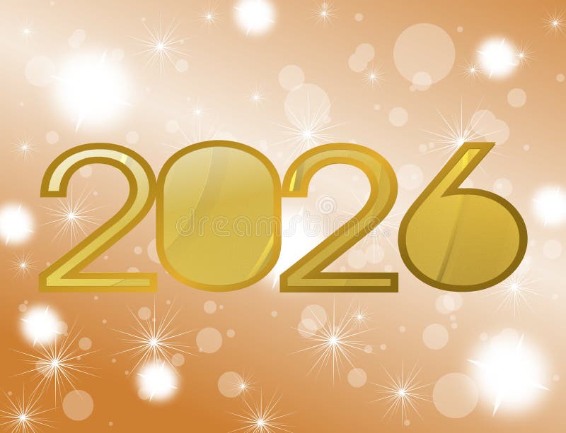 Golden Background for the Year 2026, Gold, Color Stock Illustration ...