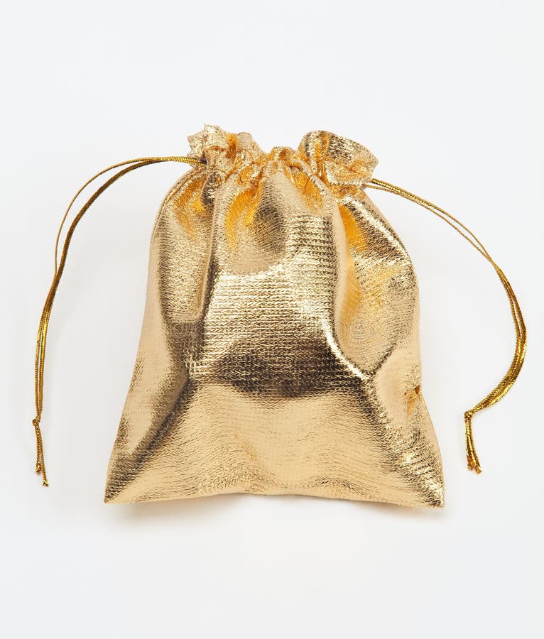 Golden shopping bag. stock image. Image of shopping, paper 39819359