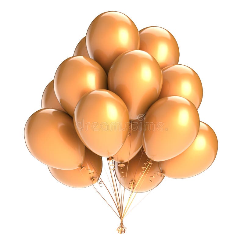 Golden balloons stock illustration. Illustration of digitally - 17574574