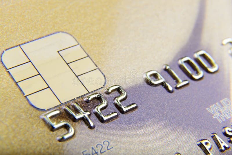Golden bank card close-up