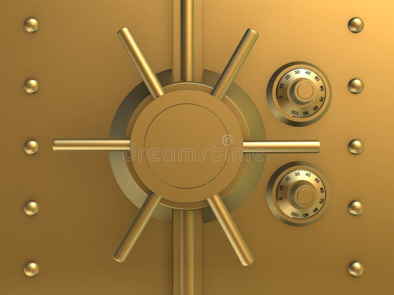 Golden bank safe vector illustration Golden bank safe vector illustration