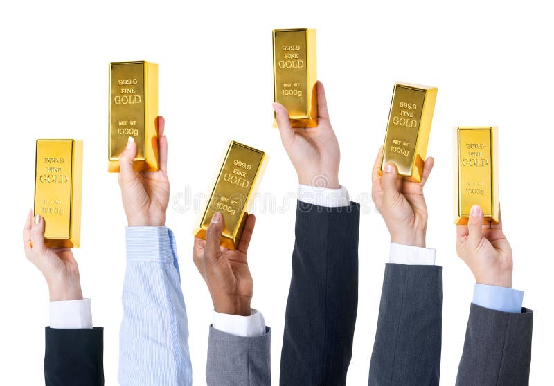 Golden Bar Trading Exchange Value Standard Concept stock photos