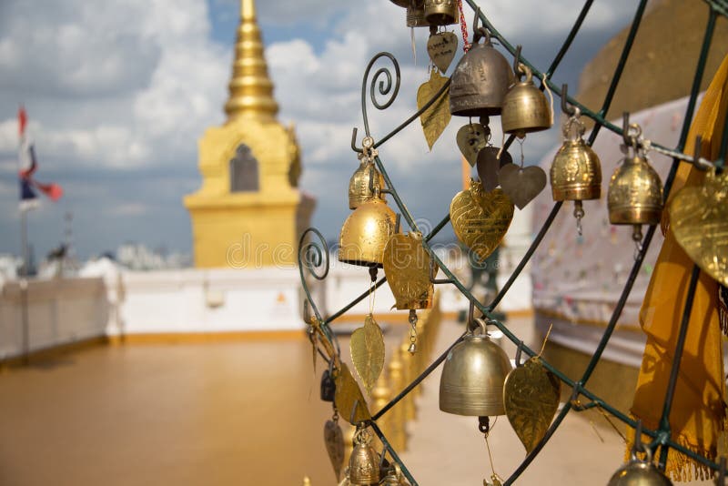 Golden Bell stock image. Image of bell, background, pray 45010473