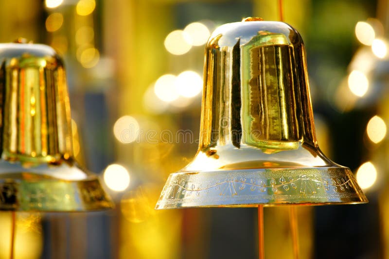 Golden Bells stock image. Image of bless, greeting, christmas 15603787