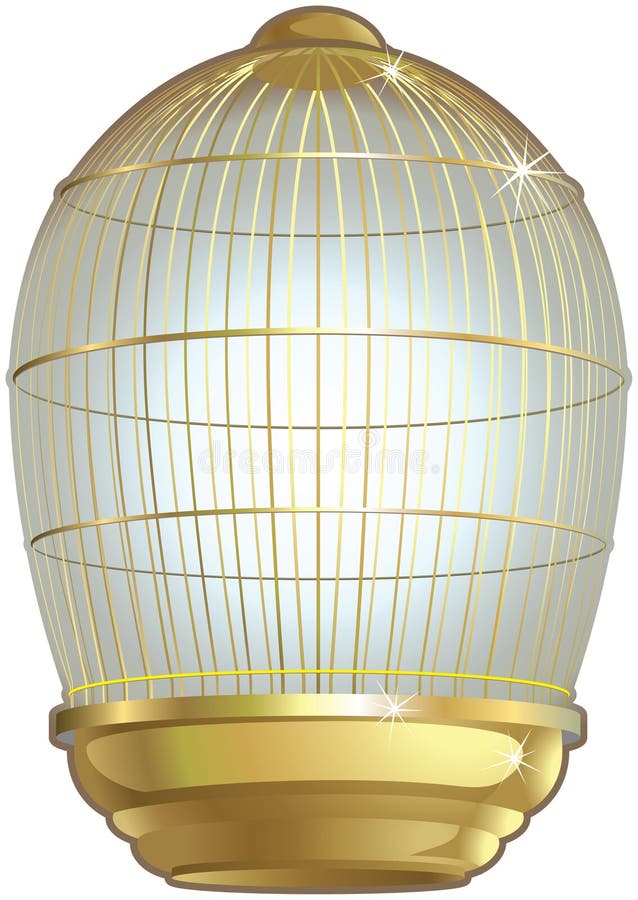 Golden bird cage stock vector. Illustration of detail - 33382833