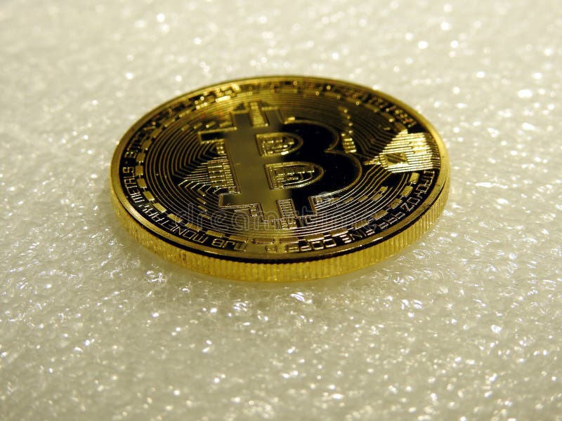 Golden bitcoin stock photos