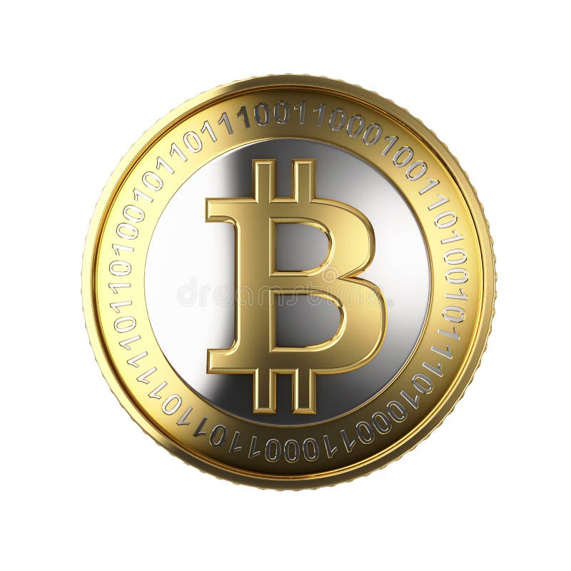 Golden Bitcoin stock photography