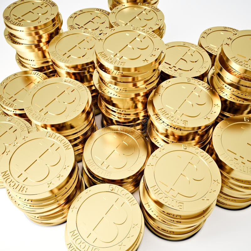 Golden bitcoin royalty free stock image