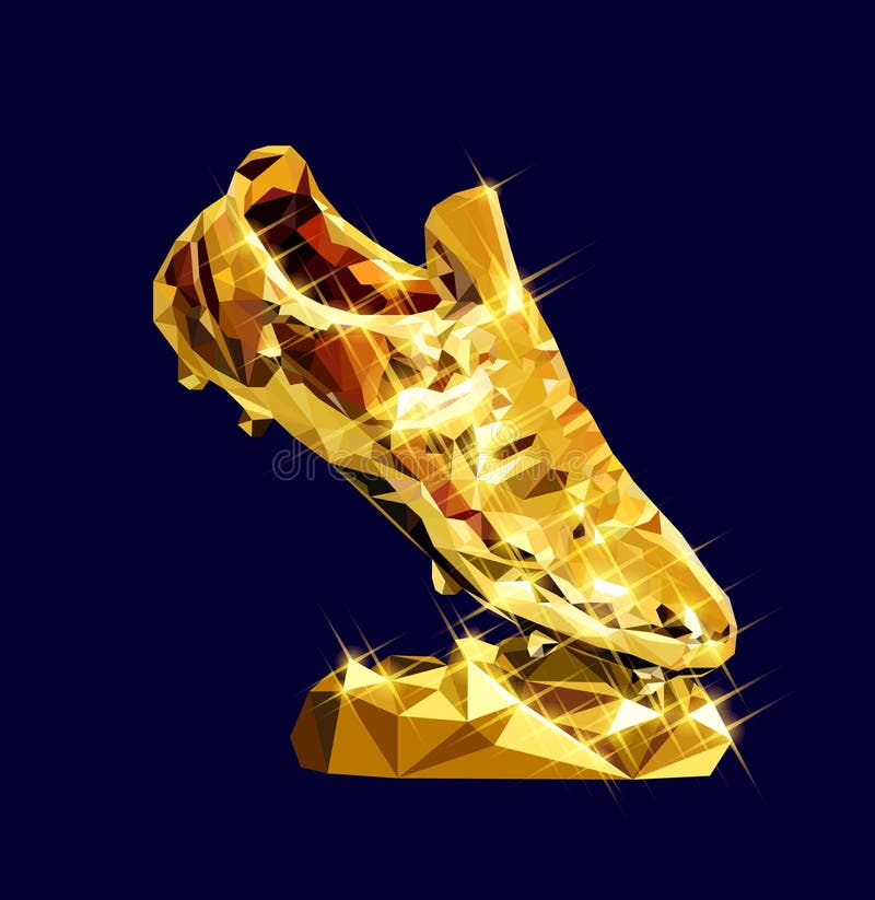 Golden Boot Vector Low Poly Modeling Editorial Stock Image