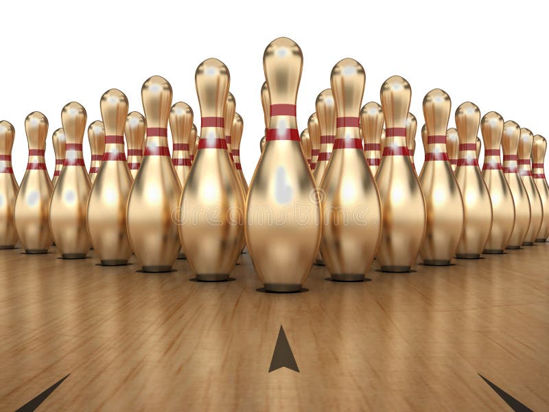 Golden Bowling Pins stock illustration. Illustration of floor 30461111