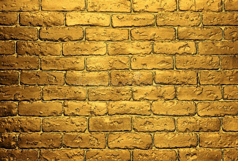 Golden Brick Wall Background Stock Image Image of brown, revival