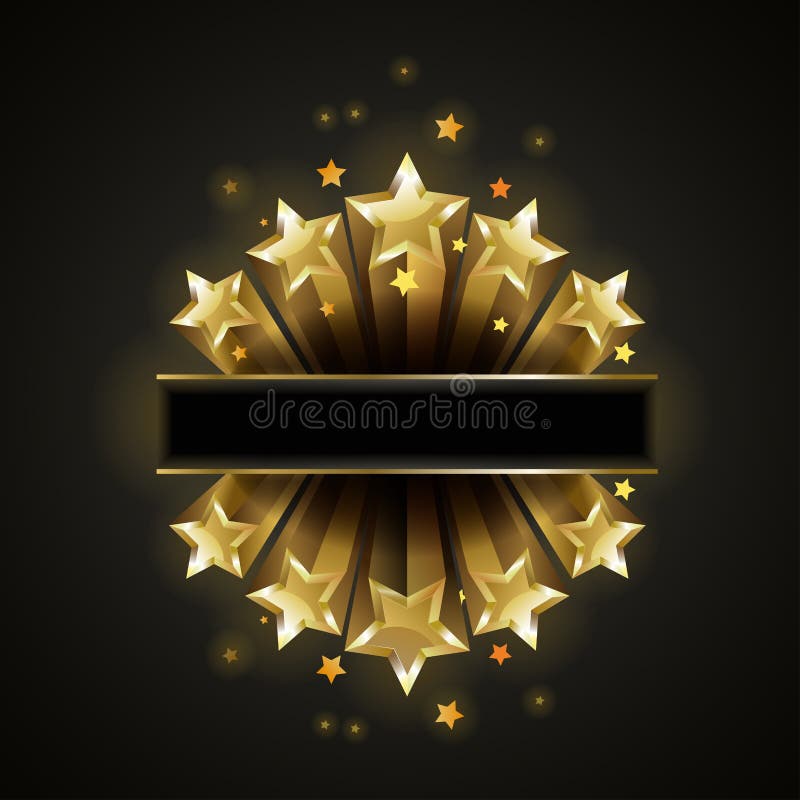Golden bright shiny stars vector illustration stock illustration