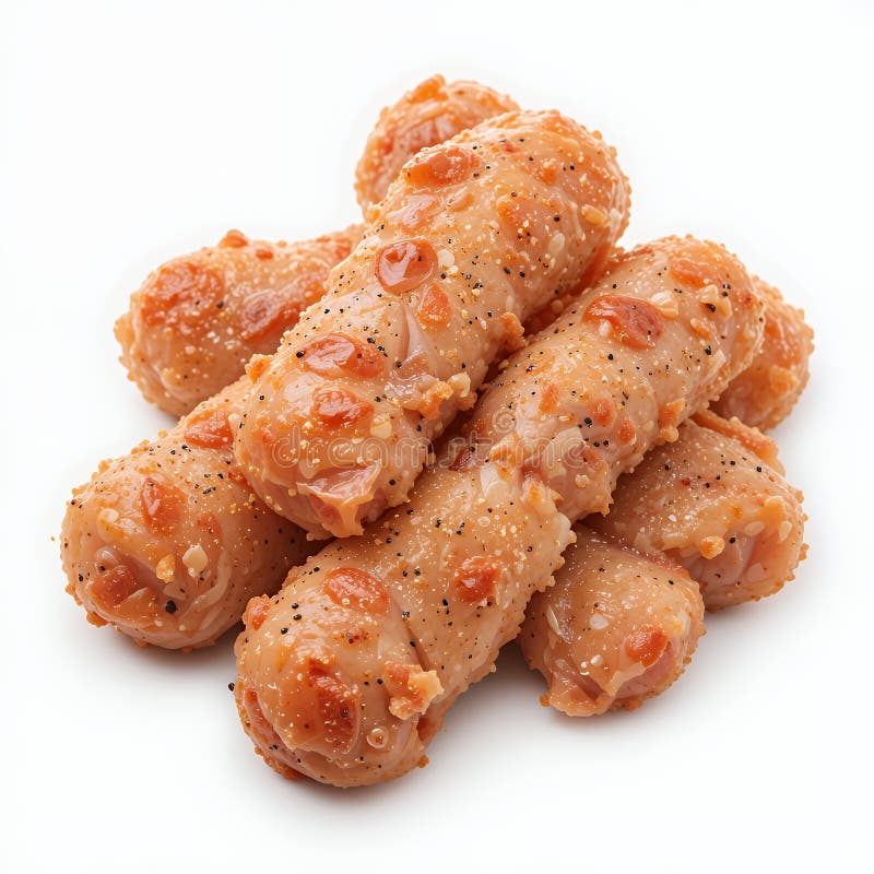 Golden Brown Glazed Sausages Closehot Shot Tło ilustracji